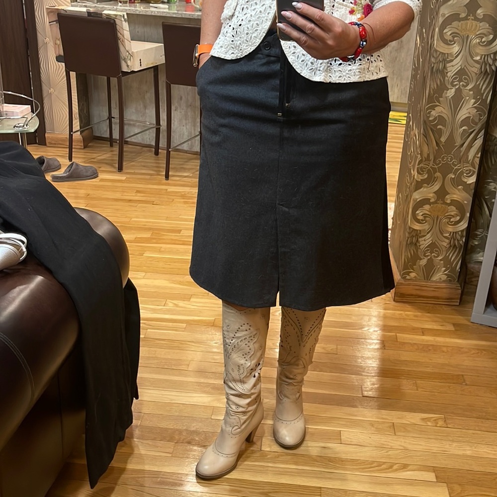 Roberta Scarpa wool tuxedo skirt 12